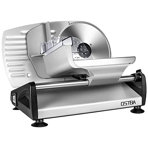 Meat Slicer 200W Electric Deli Food Slicer with Removable 7.5' Stainless Steel Blade, Adjustable Thickness Meat Slicer for Home Use, Child Lock Protection, Easy to Clean, Cuts Meat, Bread and Cheese