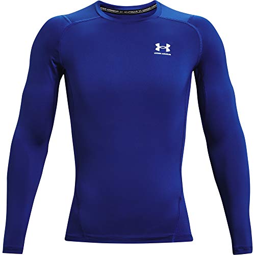 Under Armour Mens Armour Heatgear Compression Long-sleeve T-shirt , Royal Blue (400)/White , Medium