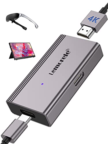 Lemorele HDMI to USB C Adapter 4K@60HZ, HDMI to Type C Adapter, Compatible with RayNeo, XREAL Air, Rokid Air, Thunderbird AR, GRAWOOA, Switch Base, Steam Deck Base, PS4, PS5, Xbox