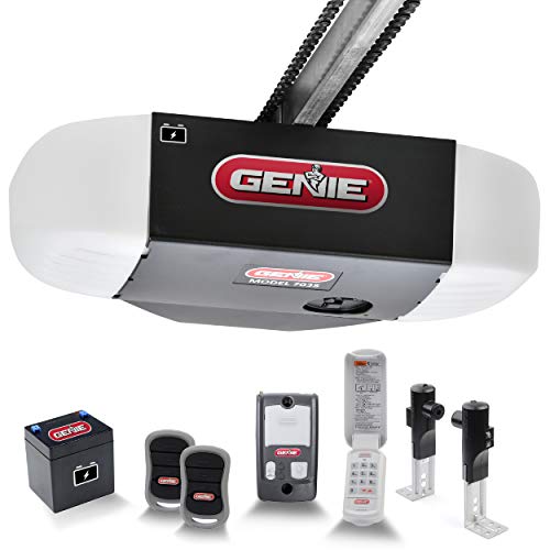 Genie Chain Drive 750 3/4 HPc Garage Door Opener w/Battery Backup - Heavy Duty - Operate your garage door when the primary power is out - Wireless Keypad Included, Model 7035-TKV,BLACK