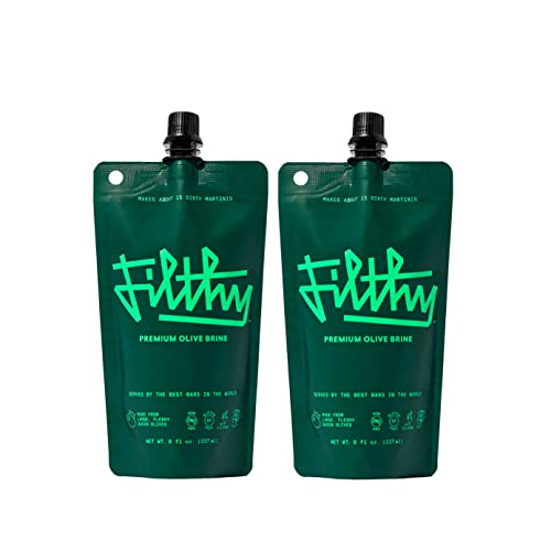 Filthy Olive Brine for Cocktails, 8 Oz Pouch, 2 Pack