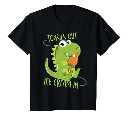 Kids Tonsils Out Ice Cream In Dino Dinosaur Tonsillectomy T-Shirt