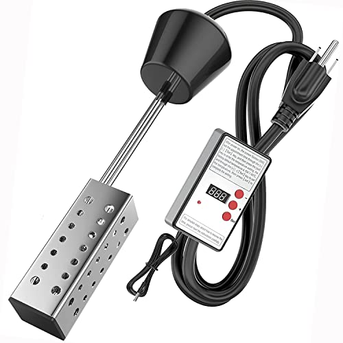 IYUNP Immersion Water Heater with Thermostat - 1500W Floating Bucket Heater with Timing Temperature Control Setting Auto Shut-Off 304 Stainless-Steel Guard Water Heater for Bathtub, Garden