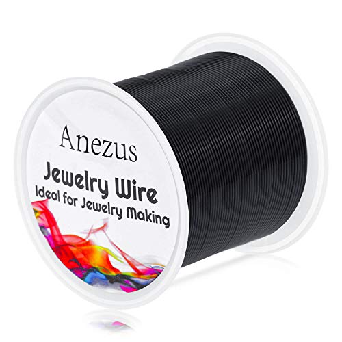 20 Gauge Jewelry Wire, Anezus Craft Wire Tarnish Resistant Copper Beading Wire for Jewelry Making Supplies and Crafting (Black, 30 Yards /25 Meters)