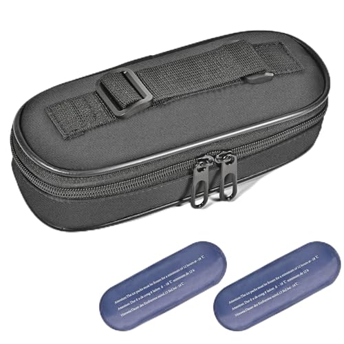 Olaismln Insulin Cooler Travel Case, Diabetic Travel Bag for Insulin Pens, Small Insulated Medicine Carrying Case with 2 TSA Approved Ice Packs