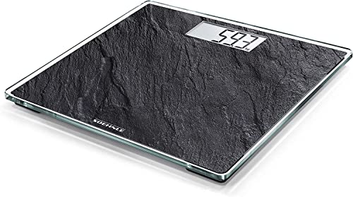 Soehnle Style Sense Compact 300, Compact Digital Weighing Scale, Bathroom Scale with Easy-to-Read LCD Display, Extra-Flat Body Weight Scale, Slate