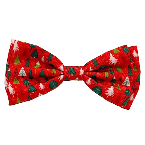 Huxley & Kent Bow Tie for Pets | Christmas Trees (Large) | Christmas Holiday Hook & Loop Bow Tie Collar Attachment | Fun Bow Ties for Dogs & Cats | Cute, Comfortable, and Durable | H&K Bow Tie