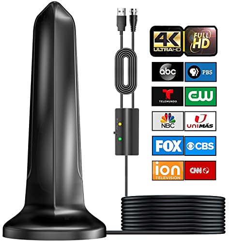 2023 Upgraded TV Antenna Smart Digital HD Indoor Amplifier 500+ Miles Range - Outdoor Signal Booster for Local Channel - Premium Aerial Support 4K 8K HDTV 1080p Fire Stick All TVs -20ft Thick Cable