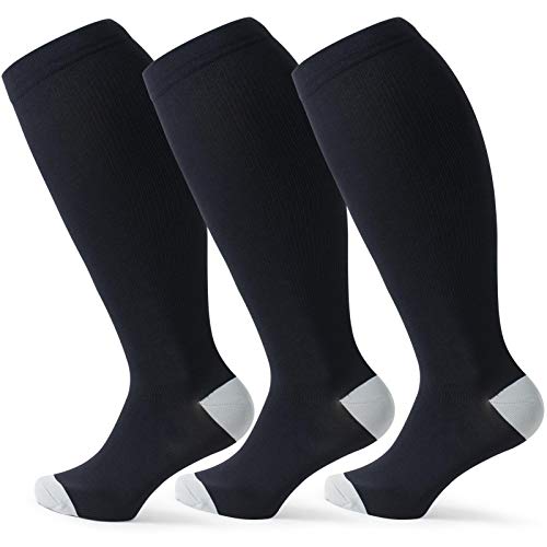 Wide Calf Compression Socks for Women & Men Extra Large Size Support Socks for Nurses Running Pregnant Travel, 15-20 mmHg