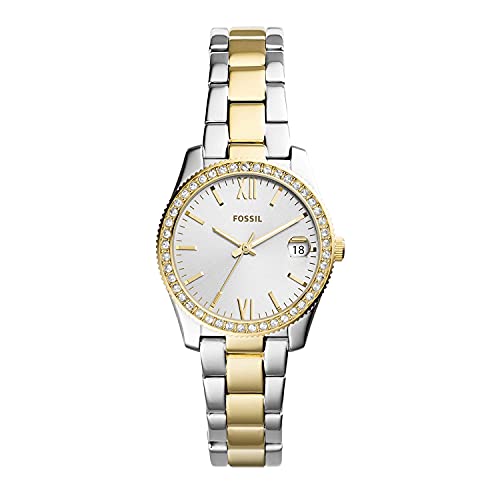 Fossil Women's Scarlette Mini Quartz Stainless Steel Three-Hand Watch, Color: Gold/Silver (Model: ES4319)