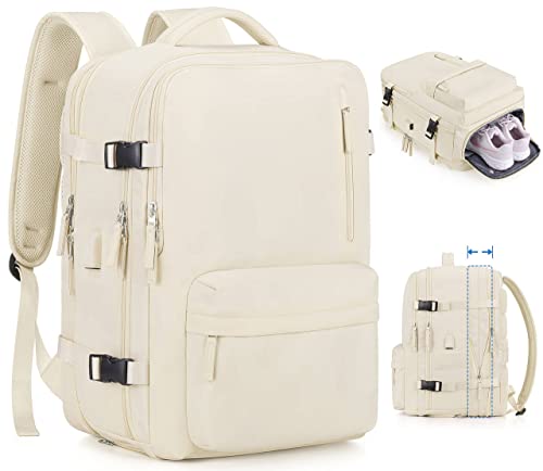 Bagsure Large Travel Backpack for Women Men, 45L Expandable Carry On Backpack, 17 Inch Laptop Backpack Waterproof College Business, Flight Approved