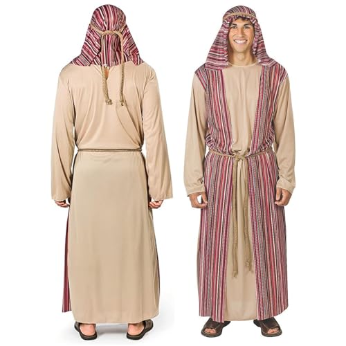 Fun Express Men's Deluxe Joseph Costume, One Size Fits Most, Great For Pageants and Christmas Plays, 1 Set