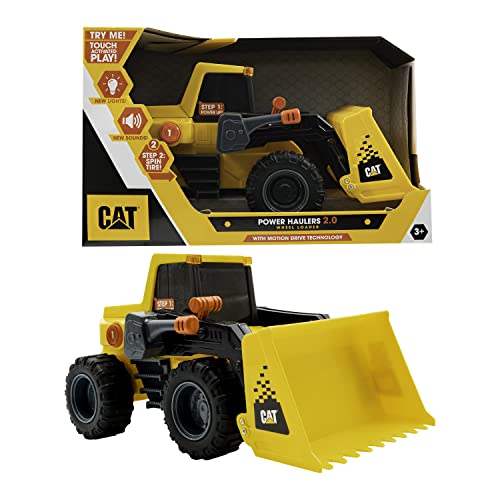 CAT Construction Toys, Construction 11.5' Power Haulers 2.0 Wheel Loader, Lights and Sounds, Ages 3 and up
