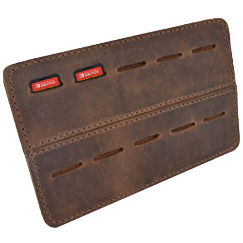 Hide & Drink, Game Card Holder/Traveler Case/Up to 10 Game Slots Handmade (Bourbon Brown)