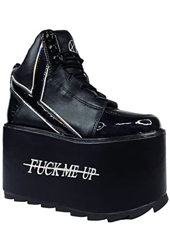 YRU X Alison Wonderland Qozmo Platform Sneakers - Rave Festival EDM Techno Party (Numeric_7) Black