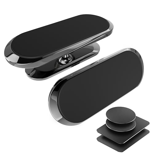 TT&C [ 2 Pack ] Magnetic Phone Mount for Car, [ Magnet N52 8pcs ] [ Super Strong Magnet ] [ 4 Metal Plates ] Phone Holder for Car, for iPhone, Samsung, Fit All Smartphones & Tablets