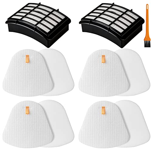 Holdclean Filters for Shark Navigator Lift Away NV350, NV360, NV351, NV352, NV355, NV356E, NV357, NV370, NV391, UV440, UV490, UV500, UV540, UV541, UV550, Replaces XFF350 XHF350, 2 HEPA Filter 4 Foam