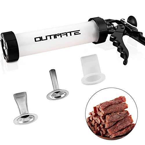 OUTIMATE Jerky Gun Kit, Food Grade Plastic, 1LB Capacity, 3 Nozzles Included
