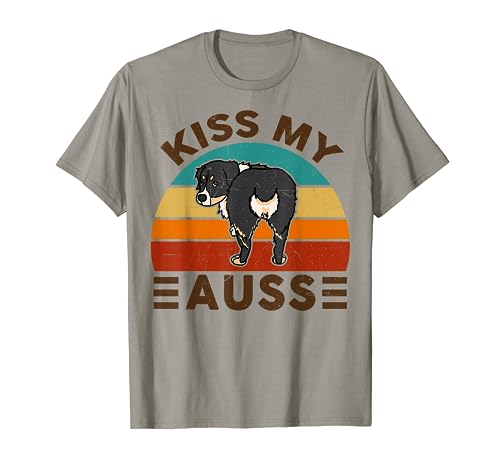 Mini Australian Shepherd Kiss My Auss Funnny Dog Mom Dad T-Shirt