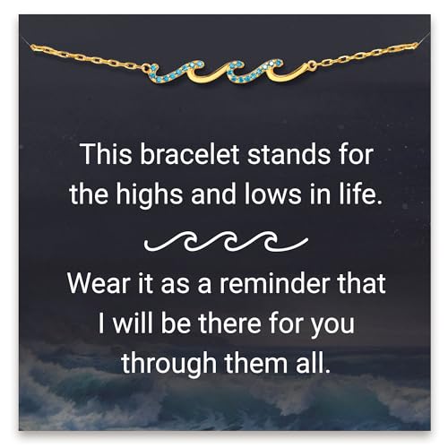 STORYJEWELLERY Bracelet for Women, Womens Gifts for Christmas, Birthday Gifts, Best Gifts for Women, Thinking of You Gifts for Women, Womens Gift Ideas, Link Bracelet, Gold-Plated Wave Bracelet 5