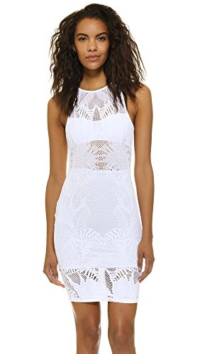 Mara Hoffman Women's Fitted Midi Cover Up Dress, Floral Jacquard White, Small