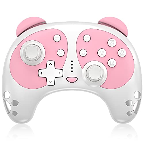 STOGA Controller for Nintendo Switch, Panda Switch Pro Controller Compatible with Switch Lite/PC, Pink Switch Controller Wireless with Turbo/Dual Vibration/NFC Wake-Up, Kawaii Accessories Gifts