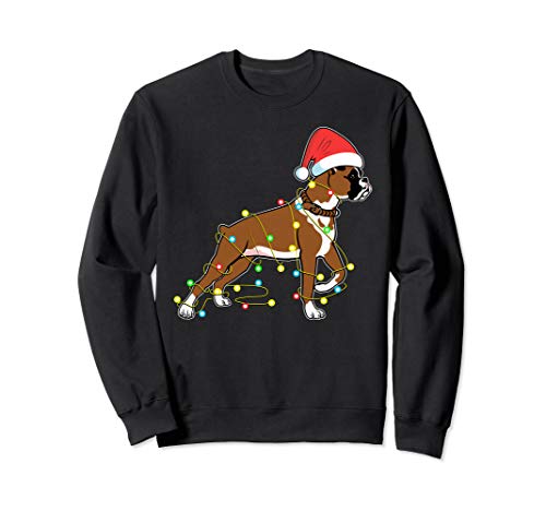Christmas Lights Boxer Dog Lover Funny Gift Sweatshirt