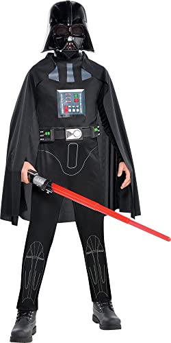 Costumes USA Classic Darth Vader Halloween Costume for Boys, Star Wars, Small (4-6), with Breathing Simulator and More