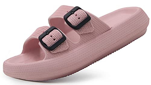Weweya Slides for Women Pillow Slippers Cushioned Slides Sandals Pink Women Size 11 11.5