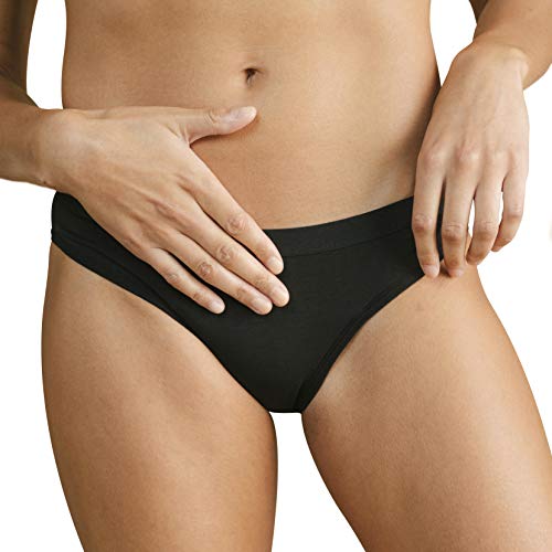 Cora Period Underwear for Women | Bikini Style Powerfully Absorbent Leak Proof Menstrual Panties | Breathable Cotton | Black