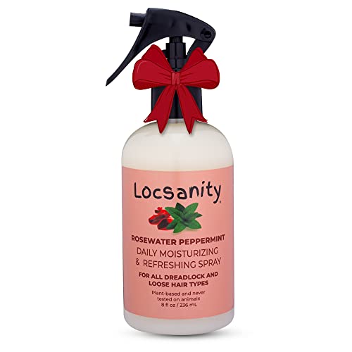 Locsanity Daily Moisturizing Refreshing Spray for Locs, Dreadlocks - Rose Water and Peppermint Hair Scalp Moisturizer, Dreadlock Spray - Natural Loc Care and Maintenance (8oz)