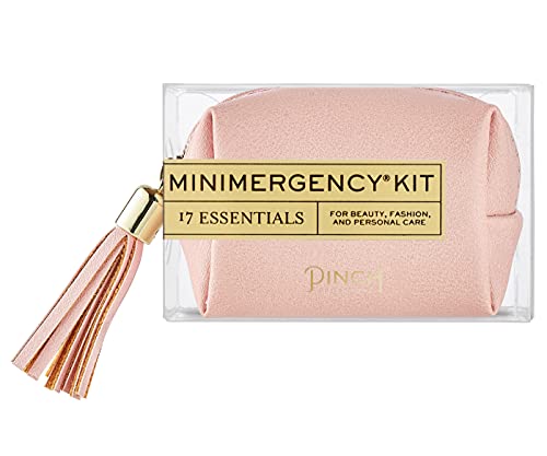 Pinch Provisions Minimergency Kit for Her, Vegan Blush, Includes 17 Must-Have Emergency Essential Items, Compact, Multi-Functional Pouch, Gift for Parties and Birthdays