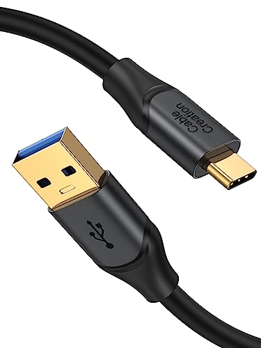 CableCreation USB C to USB A Cable 5FT, USB C to USB 3.1 USB 3.2 Gen2 10Gbps USB A to C Data Cable, Android Auto Cable 3A for USB C External SSD MacBook Pro iPad, Galaxy S24/S23+, iPhone 15, etc, 1.5m