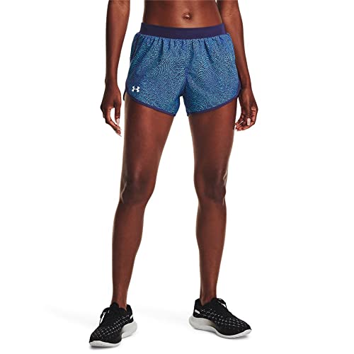 Under Armour Womens Fly by 2.0 Printed Running Shorts, (468) Sonar Blue/Sonar Blue/Reflective, X-Large