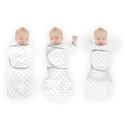 SwaddleDesigns Omni Swaddle Sack for Newborn, Transitional Swaddle Sack with Wrap & Arms Up Sleeves & Mitten Cuffs, Easy Transition Swaddle Sleep Sack, Tiny Hedgehogs, Small, 0-3 Months