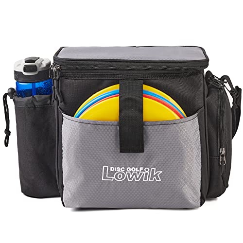 Lowik Disc Golf Bag, Disc Golf Starter Bag with Removable Padded Dividers, Lightweight and Water-resistant Fits Up to 13+ Discs, Great for Disc Golf Sports Beginners