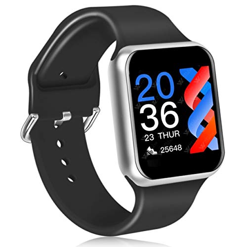 CNPGD Smart Watch, Fitness Tracker for Men and Women, Touch Screen Smartwatch with Heart Rate Monitor, Blood Pressure, Blood Oxygen(SpO2) Monitor, smartwatch for iPhone Android Phones (Silver)