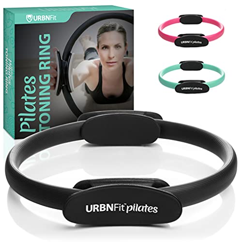 URBNFit Pilates Ring - 12' Magic Circle w/Dual Grip, Foam Pads for Inner Thigh Workout, Toning, Fitness & Pelvic Floor Exercise - Yoga Rings w/Bonus Exercise Guide