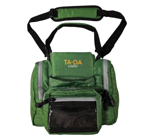 TA-DA Caddy Shoulder Bag | Fits Water Bottle Phone Towel | Compact Carrier Crossbody Messenger Pack Lightweight & Convenient for Core Items Gym Daily Everyday Carry Use for Men & Women | (Green)