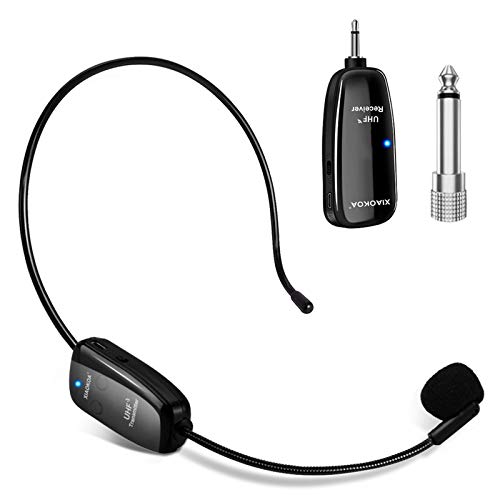 Wireless Microphone Headset, UHF Wireless Mic Headset and Handheld 2 In 1, 160 ft Range for Voice Amplifier, Stage Speakers, Teacher, Tour Guides, Fitness Instructor（Do Not Support phone/ Mac/Laptop）