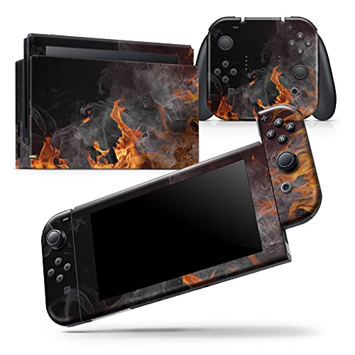 Design Skinz - Compatible with Nintendo Switch Console Bundle - Skin Decal Protective Scratch-Resistant Removable Vinyl Wrap Cover - Fire Flames V1