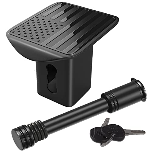 American Flag Trailer Hitch Cover Tube Plug Insert（with 5/8-Inch Pin Diameter Trailer Hitch Lock ） (D)