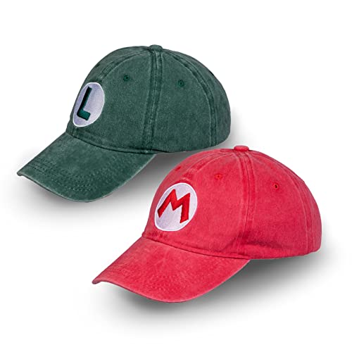 Avafierce Bros Hats Anime Baseball Caps Coplay Hat for Adults Kids Denim -Fade Vintage Wash Style, Embroidery