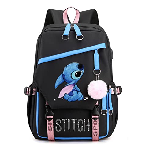 WZCSLM 15.6 Inch Stylish Computer Backpack Teens Bag College School Casual Daypack With USB Port Business (blue)