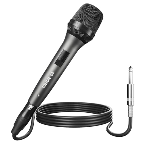 TONOR Professional Vocal Microphone for Singing, Dynamic Handheld Wired Karaoke Mic, Cardioid Studio Microfono with 4.5M XLR to 1/4' Cable, for Speakers/Mixer Machine/Amp/Speech/Karaoke and Outdoors