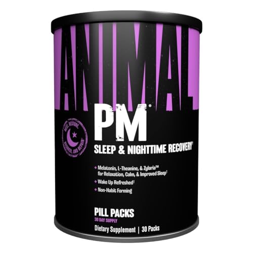 Animal PM - Zinc, Magnesium, Vitamin B6, GABA + AKG, Immune and Recovery Complex, Sleep & Relaxation, Night time Anabolic Stack Supply Pills, 30 Count