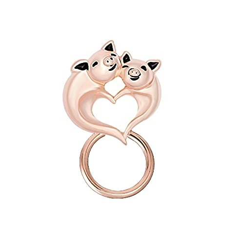 NOUMANDA Strong Magnetic Eyeglass Holder Cute Love Heart Happy Fly Pig Brooch Pin Gift for Women Girls (rose gold)