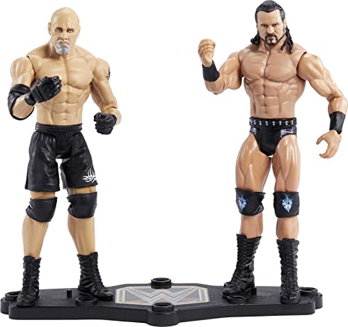 WWE Drew McIntyre vs Goldberg Championship Showdown 2-Pack 6-inch Action Figures Friday Night Smackdown Battle Pack for Ages 6 Years Old & Up
