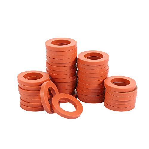 Garden Hose Washer Heavy Duty Rubber Washer, Fit All Standard 3/4' Garden Hose Fittings (40 Pieces)(red)