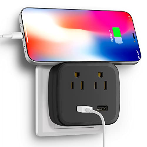 Liphontcta Outlet Extender with USB,Multi Plug Outlet Extender with 2 USB Wall Garden Sculpture Outdoor Decoration